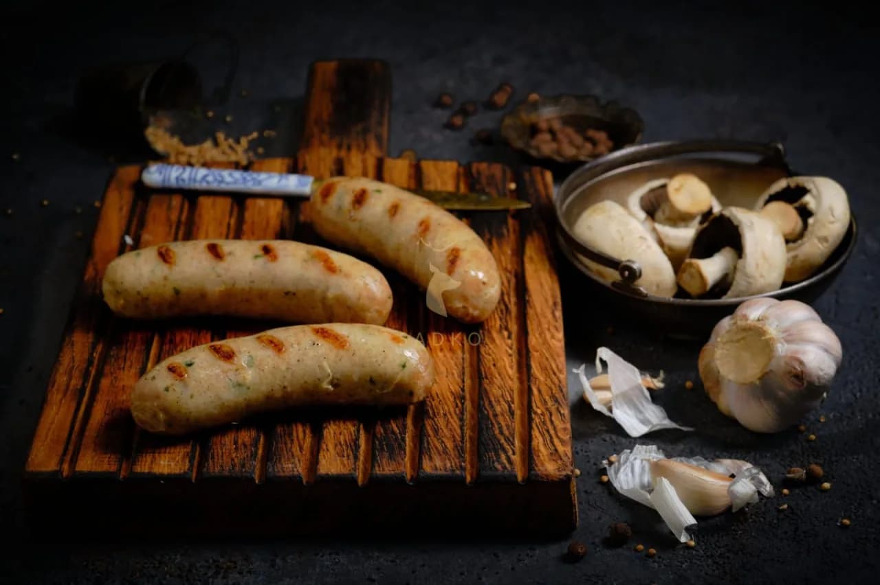 Колбаски «Братвурст» с кроликом и шампиньонами
